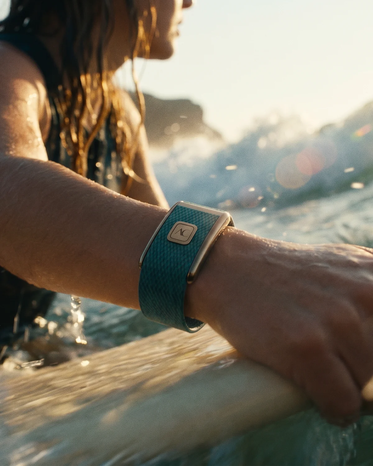 The AverFit Band worn during a climb